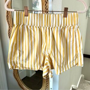 AYR / Staycation Shorts Yellow White Striped Pull On Preppy